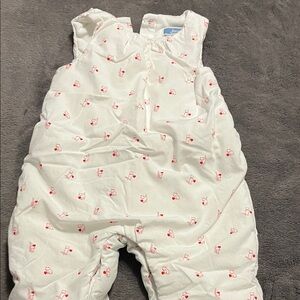 Jacadi White Romper with Red Accents quilted size 3 months